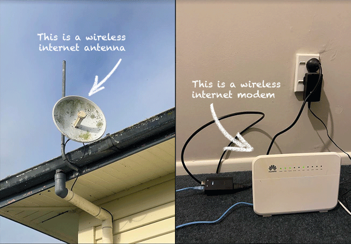 wireless internet antenna and modem